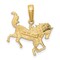 14K Yellow Gold Fancy Horse Charm Equestrian Pendant Jewerly 19mm x 18mm